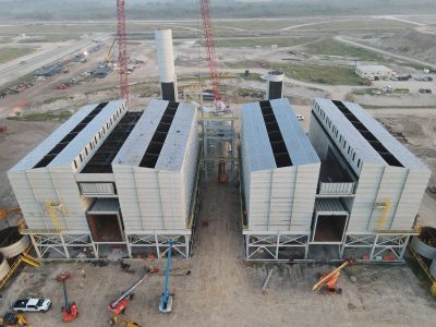 Twin IAC reverse air baghouse dust collectors Twin IAC reverse air baghouse dust collectors for steel manufacturing