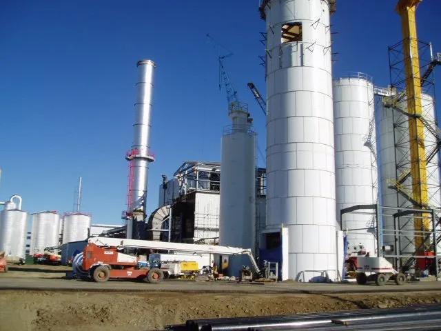 Construction of bolted storage tank with skirted bottom and automated truck loadout.