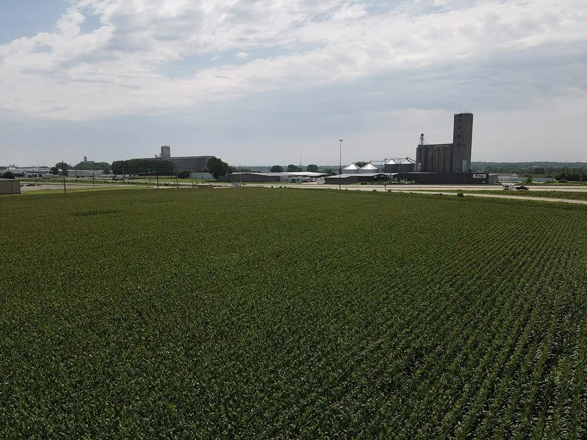Cement grain silos with dust collection bin vents and pneumatic conveying for dry bulk material handling and transportation.