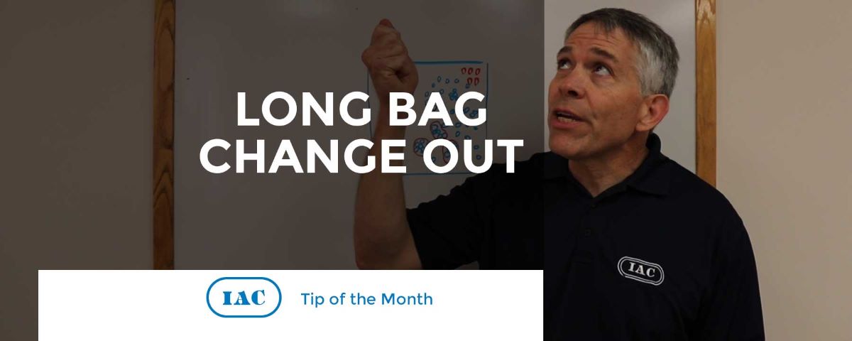 Long baghouse filter bag change out tip of the month video title card
