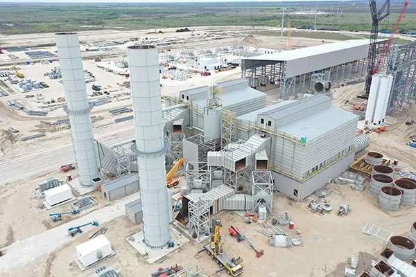 Construction progress: IAC's twin OEM Reverse Air Baghouses EAF dust collection.